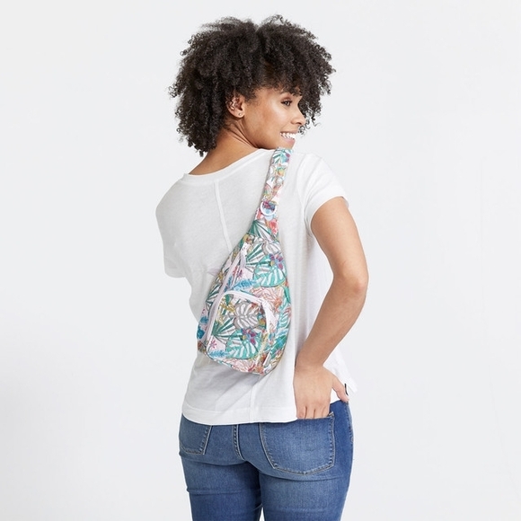 Vera Bradley ReActive Floral Citrus Paisley Mini Sling Backpack - Picture 4 of 8
